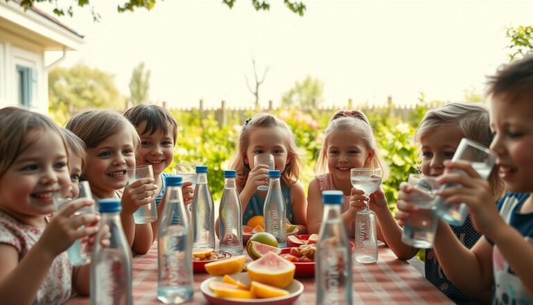 água com gás e crianças